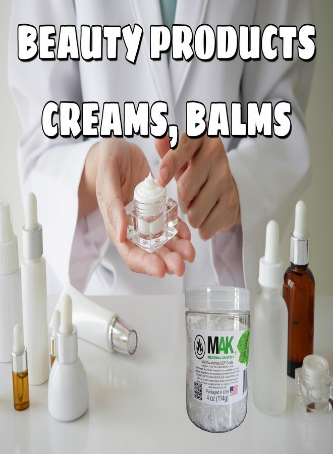 MAK بلورات الميثول ماك 4 أونص - عضوي نقي 100% طبيعي - بلورات الميثول من نعناع ميثا أرفينسيس - تأتي في جرة للحفاظ على النضارة لفترة طويلة - Image 2