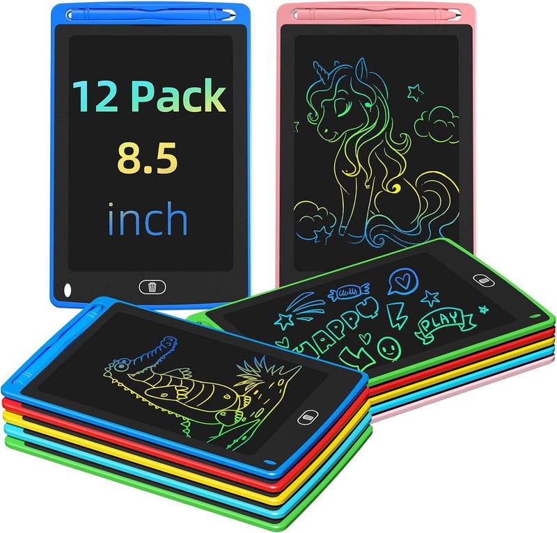 TQU Party Favor 12 Pack LCD Writing Tablet for Kids 85 Inch Colorful Drawing Doodle Board Erasable Doodle Pad for Toddlers Educational Learning Toys Birthday Gifts for Boys Girls Age 3 4 5 6 7 8 - Image 2