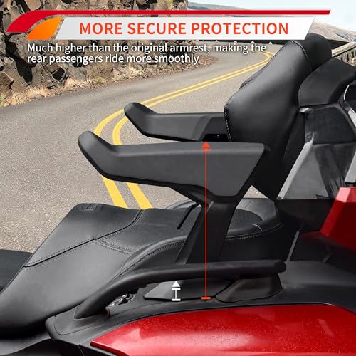 UTVSXPERT Passenger Armrests for Spyder RT 20-25, Adjustable Rear Passenger Arm Rest Kit for Can Am Spyder RT/Limited/Sea-to-Sky 2020-2025 Accessories, Replace #219401181 - Image 2