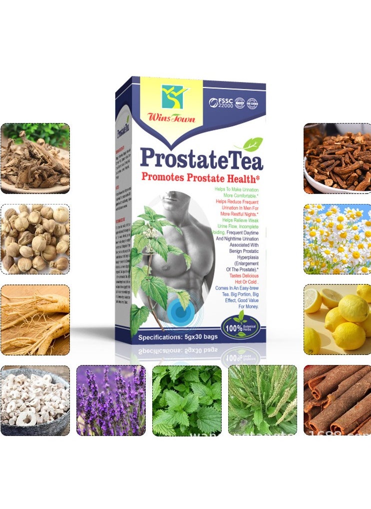 Wins Town - Prostate Tea Bags Individual Package Prostate Health Tea for Men Portable Male Prostatic Health Care Tea Infuser Bags 30 Bags - Image 1
