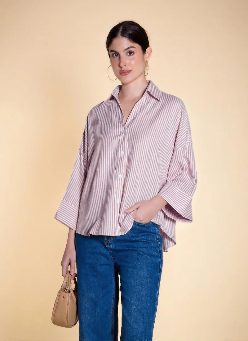 شايبس STRIPED COTTON BLEND SHIRT