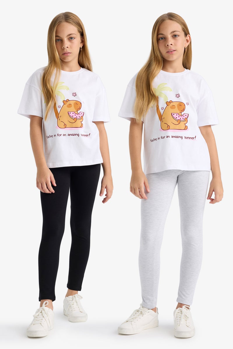 DeFacto Black Girl Girl 2 piece Leggings Casual - Image 1