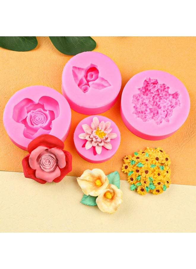 Taiahiro Blooming Bouquet Camellia Flower Cake Decoration Silicone Mold Fondant Stereo Flower Dessert Plate Decoration Mold-Specifications - Image 3