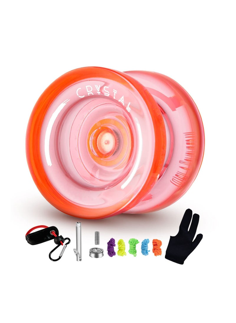 KASTWAVE - Responsive Yoyo K2 Crystal, Professional Dual Function Yoyo with Replacement Unresponsive Yoyo Bearing Removal 5 Yoyo Strings Holder Removal Bearing Tool for Advanced Yoyo Players Kids Beginners - Image 1
