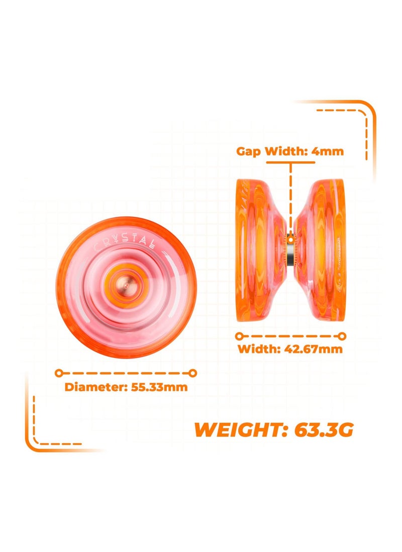 KASTWAVE - Responsive Yoyo K2 Crystal, Professional Dual Function Yoyo with Replacement Unresponsive Yoyo Bearing Removal 5 Yoyo Strings Holder Removal Bearing Tool for Advanced Yoyo Players Kids Beginners - Image 1
