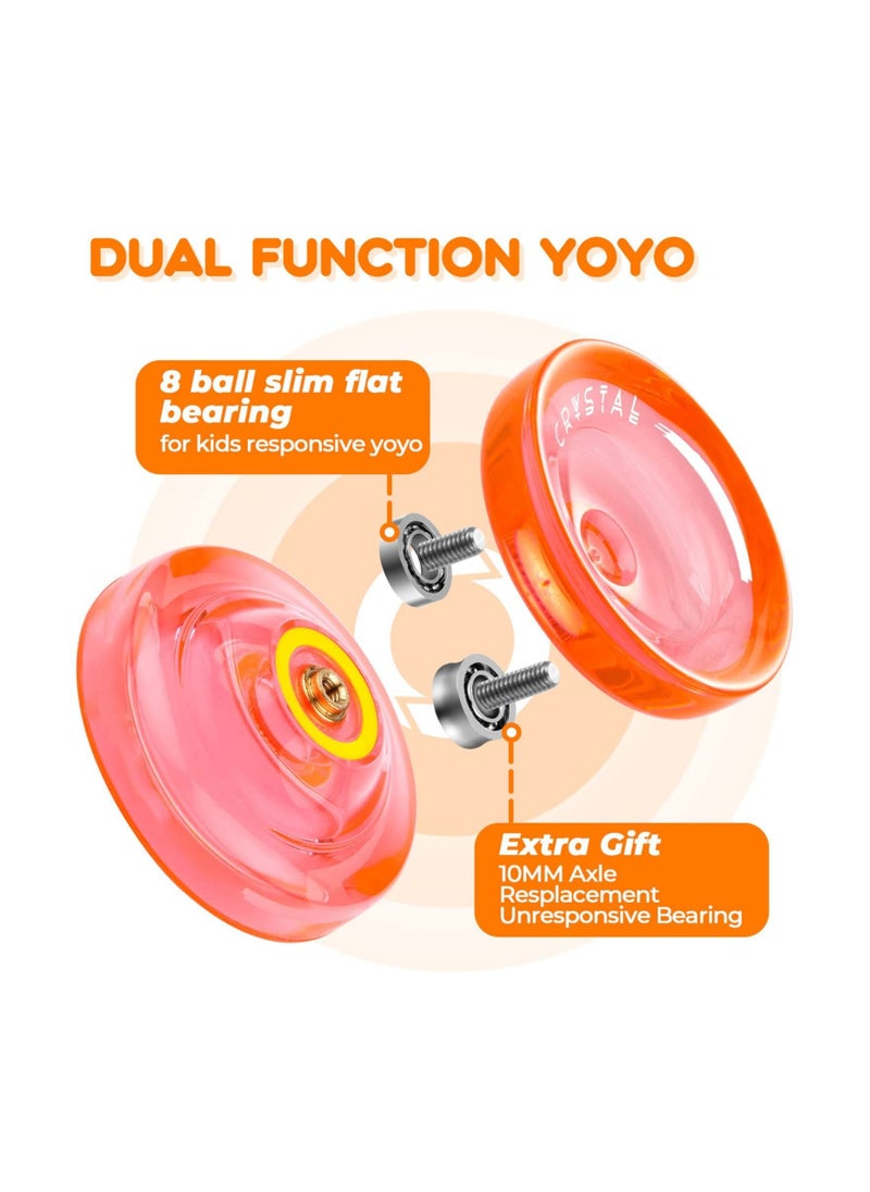 KASTWAVE - Responsive Yoyo K2 Crystal, Professional Dual Function Yoyo with Replacement Unresponsive Yoyo Bearing Removal 5 Yoyo Strings Holder Removal Bearing Tool for Advanced Yoyo Players Kids Beginners - Image 1