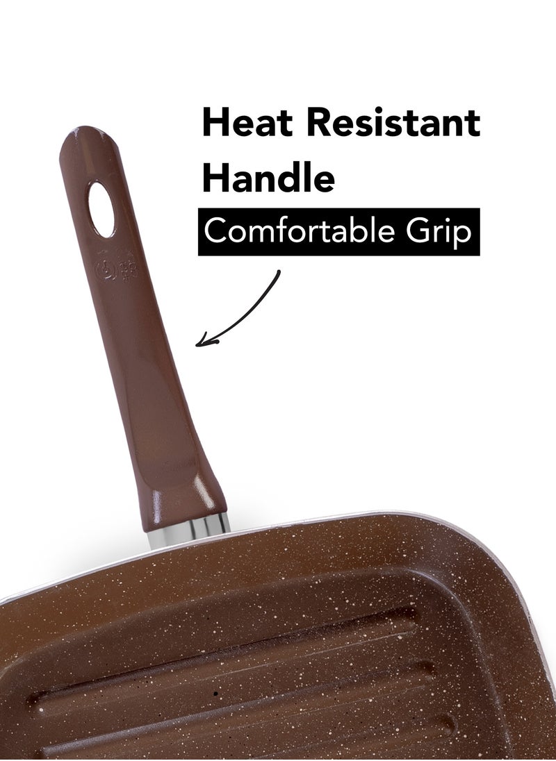 Grandi Marble Grill Brown/beige  28cm -Bakelite Handle  - Image 5
