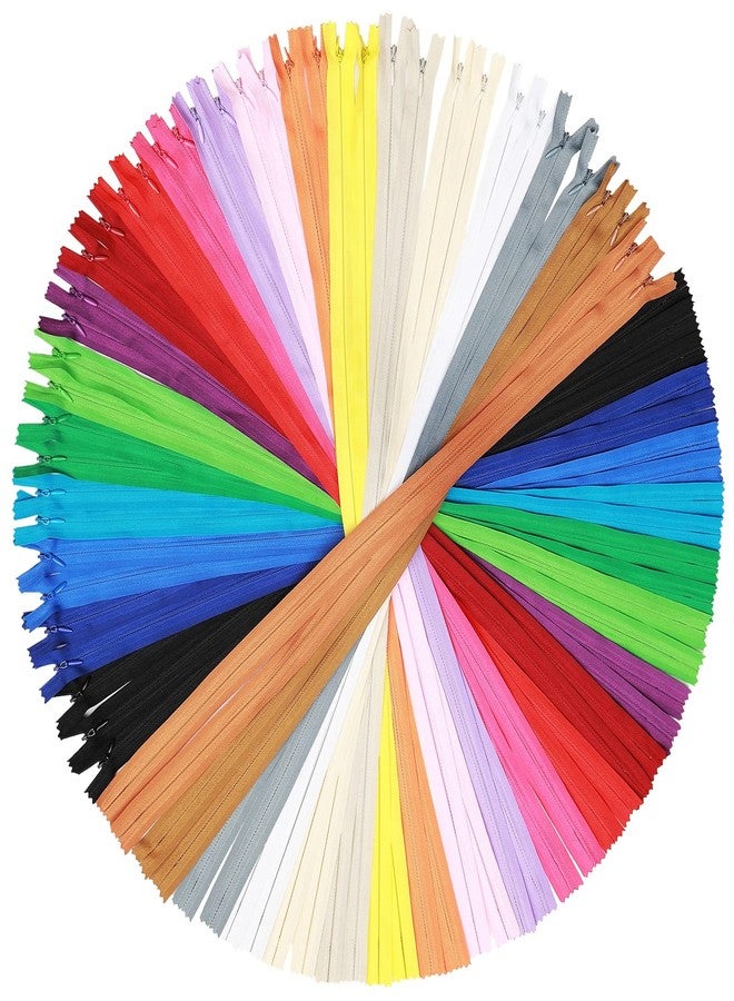 Giegxin 100 Pcs 22 Inch Nylon Invisible Zipper Bulk Conceal Zippers for Sewing Hidden Pillow Zippers for Fabric Craft Dress Pillow Tailor Garments Clothes Artisan Supply(Multi-Color) - Image 1