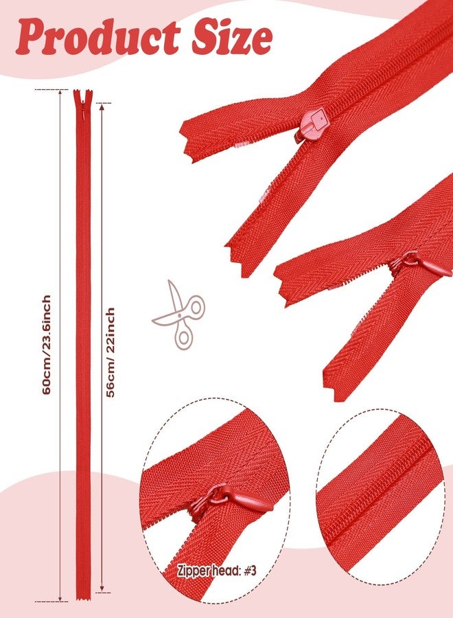 Giegxin 100 Pcs 22 Inch Nylon Invisible Zipper Bulk Conceal Zippers for Sewing Hidden Pillow Zippers for Fabric Craft Dress Pillow Tailor Garments Clothes Artisan Supply(Multi-Color) - Image 2