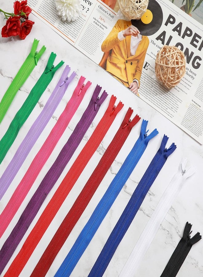 Giegxin 100 Pcs 22 Inch Nylon Invisible Zipper Bulk Conceal Zippers for Sewing Hidden Pillow Zippers for Fabric Craft Dress Pillow Tailor Garments Clothes Artisan Supply(Multi-Color) - Image 3
