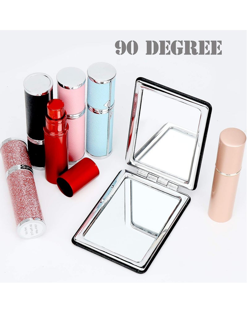YTZJ Direct Compact Vanity Mirror for Men, Black, Travel Makeup Mirror for Handbag Pocket Wallet, Portable Double-Sided Magnifying Cosmetic Mirror for Daily, Work, Business  - Image 4