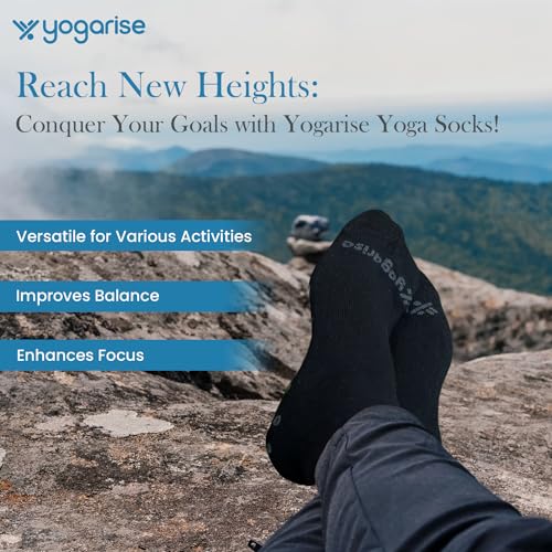 YOGARISE Anti-Slip Yoga Socks For Women, Anti-Skid Breathable & Moisture Wicking, Odour Free Ankle Length Cotton Socks with Rubber Soles for Men and Women, Ideal for Yoga/Pilates/Dance - Pack of 4 - Image 3