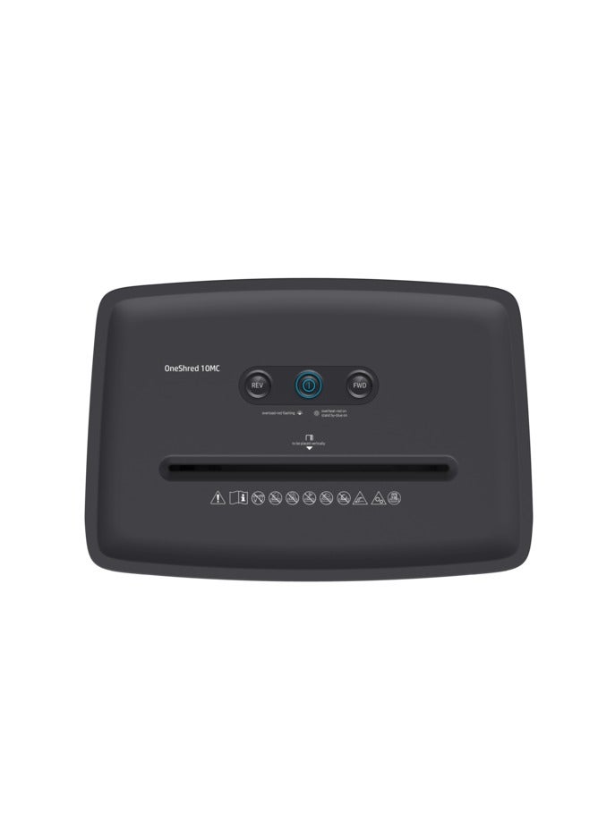 HP آلة تمزيق الورق المكتبي OneShred 10MC، أمان P-4، قطع دقيق، 10 ورقات، سلة 25 لتر - 2805 - Image 3