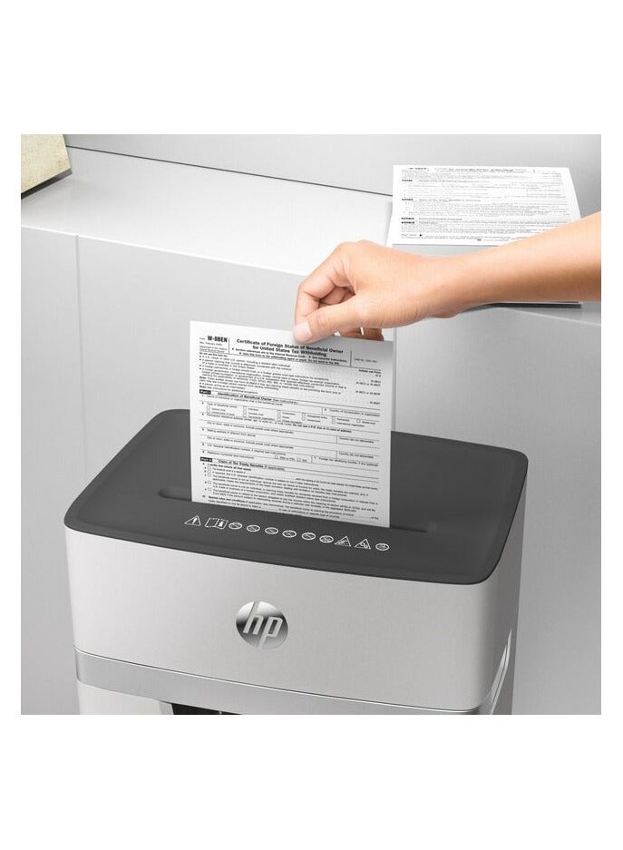 HP آلة تمزيق الورق المكتبي OneShred 10MC، أمان P-4، قطع دقيق، 10 ورقات، سلة 25 لتر - 2805 - Image 4
