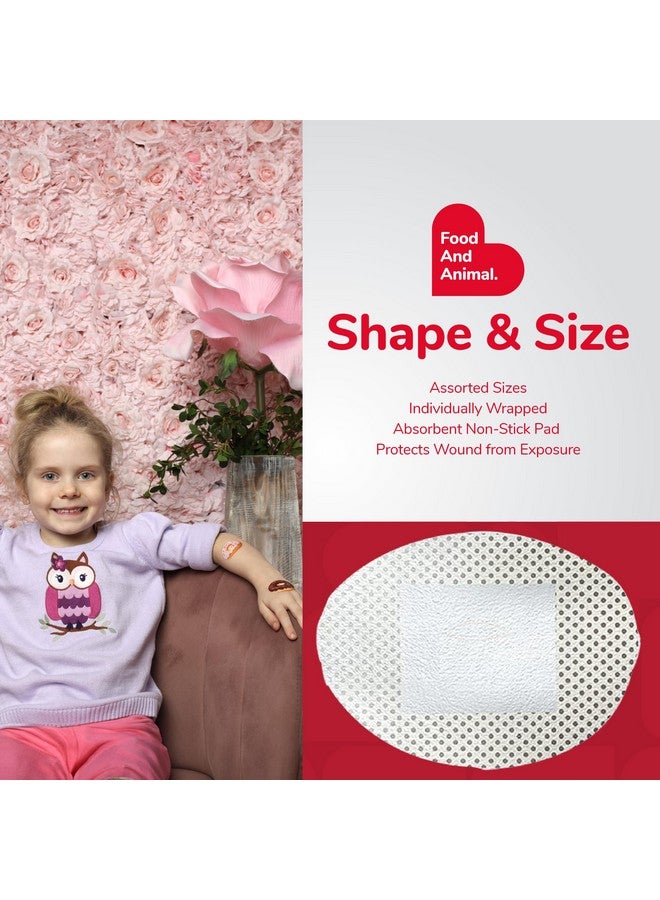 BioSwiss Bandages, Assorted Animal, Fun, and Food Shaped Self Adhesive Bandage, Latex Free Sterile Wound Care, 100 Count - Image 4