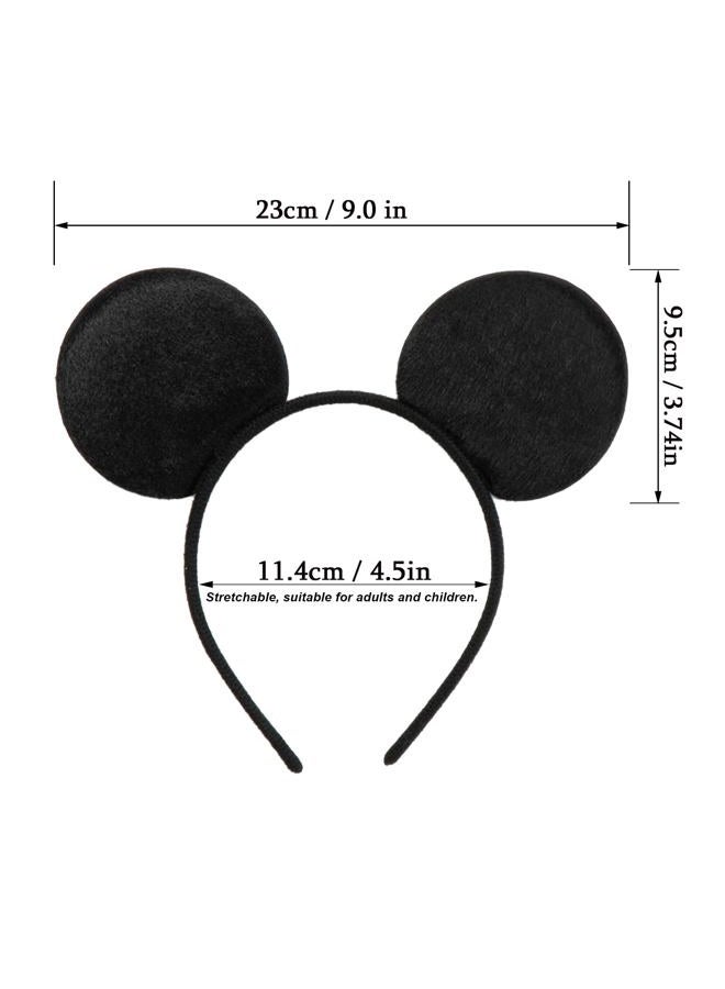 CHuangQi Mouse Ears Headband (Set of 2), Solid Black Ears for Boy & Girl Birthday Party, Party Favors - Image 2