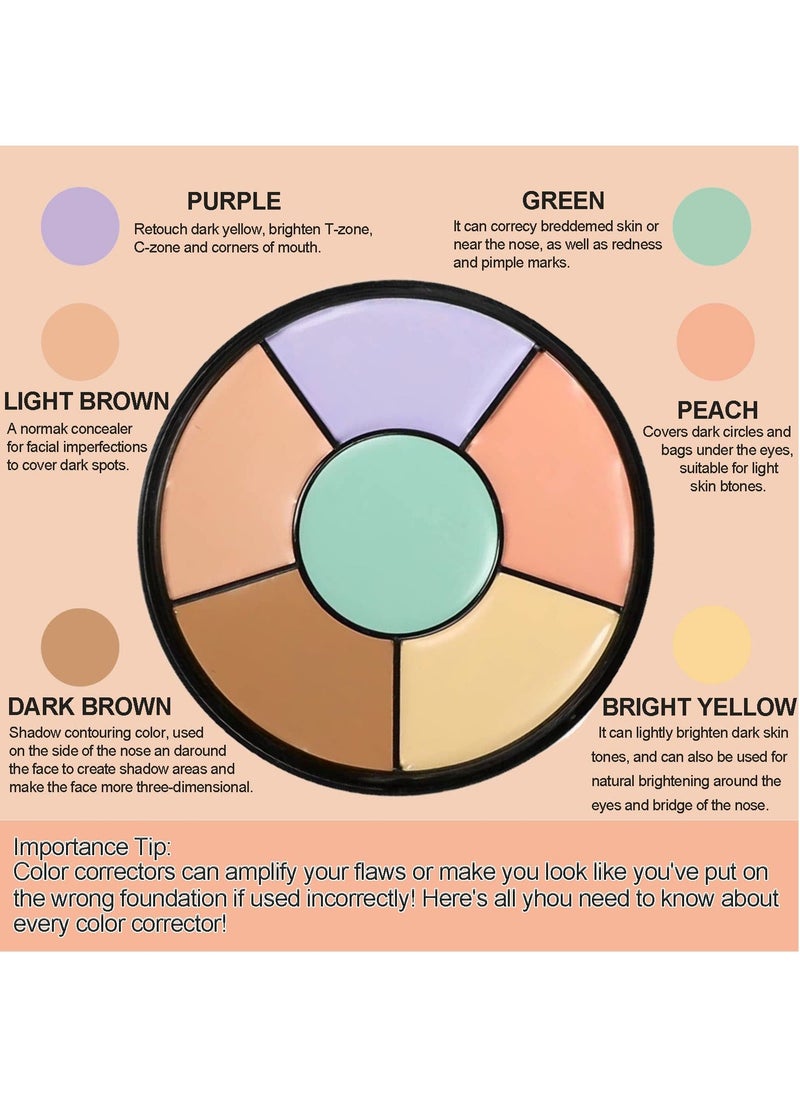 Generic - Color Corrector Palette, 6 Colors Concealer, Full Coverage Concealer, Concealer Contour Palette for Dark Circles, Redness, Long Lasting Cream Contour Palette, Brightening Cream Concealer - Image 1