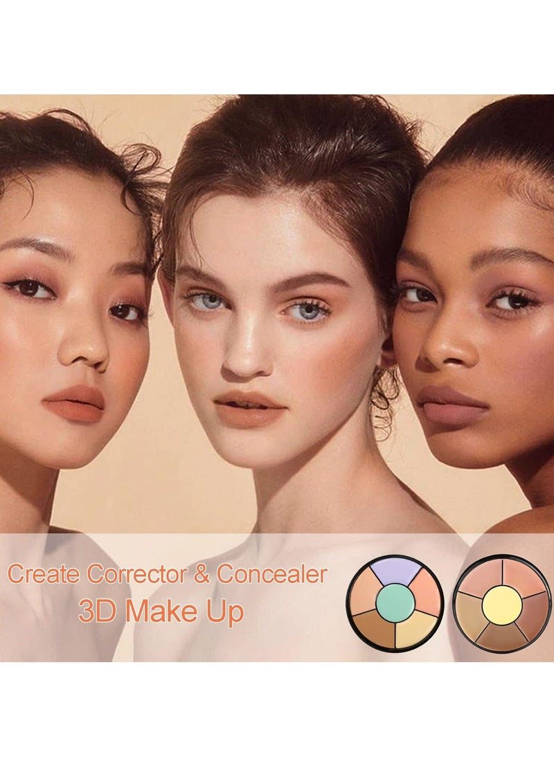 Generic - Color Corrector Palette, 6 Colors Concealer, Full Coverage Concealer, Concealer Contour Palette for Dark Circles, Redness, Long Lasting Cream Contour Palette, Brightening Cream Concealer - Image 1