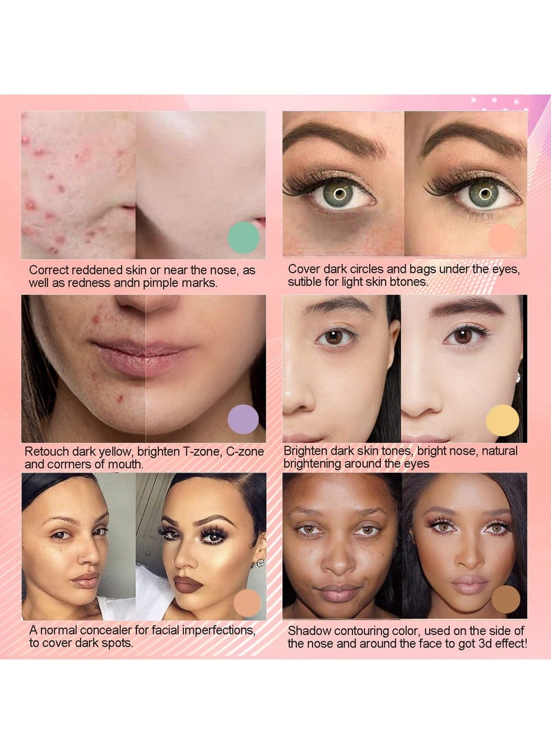 Generic - Color Corrector Palette, 6 Colors Concealer, Full Coverage Concealer, Concealer Contour Palette for Dark Circles, Redness, Long Lasting Cream Contour Palette, Brightening Cream Concealer - Image 1