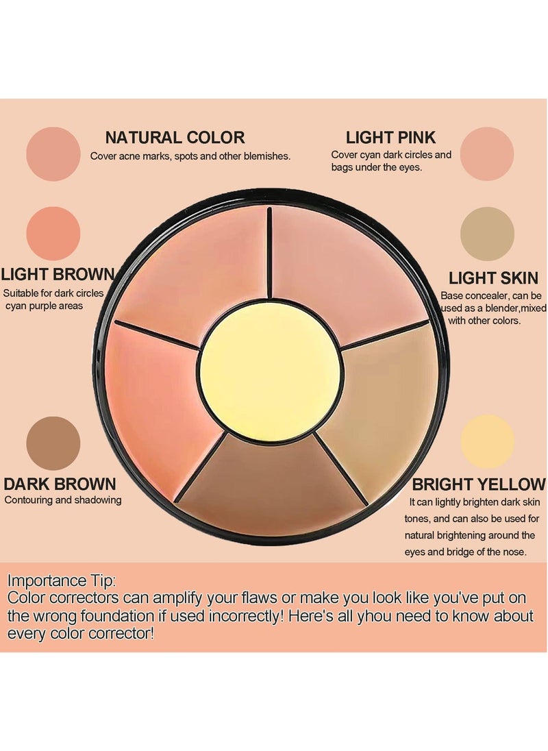 Generic - Color Corrector Palette, 6 Colors Concealer, Full Coverage Concealer, Concealer Contour Palette for Dark Circles, Redness, Long Lasting Cream Contour Palette, Brightening Cream Concealer - Image 1