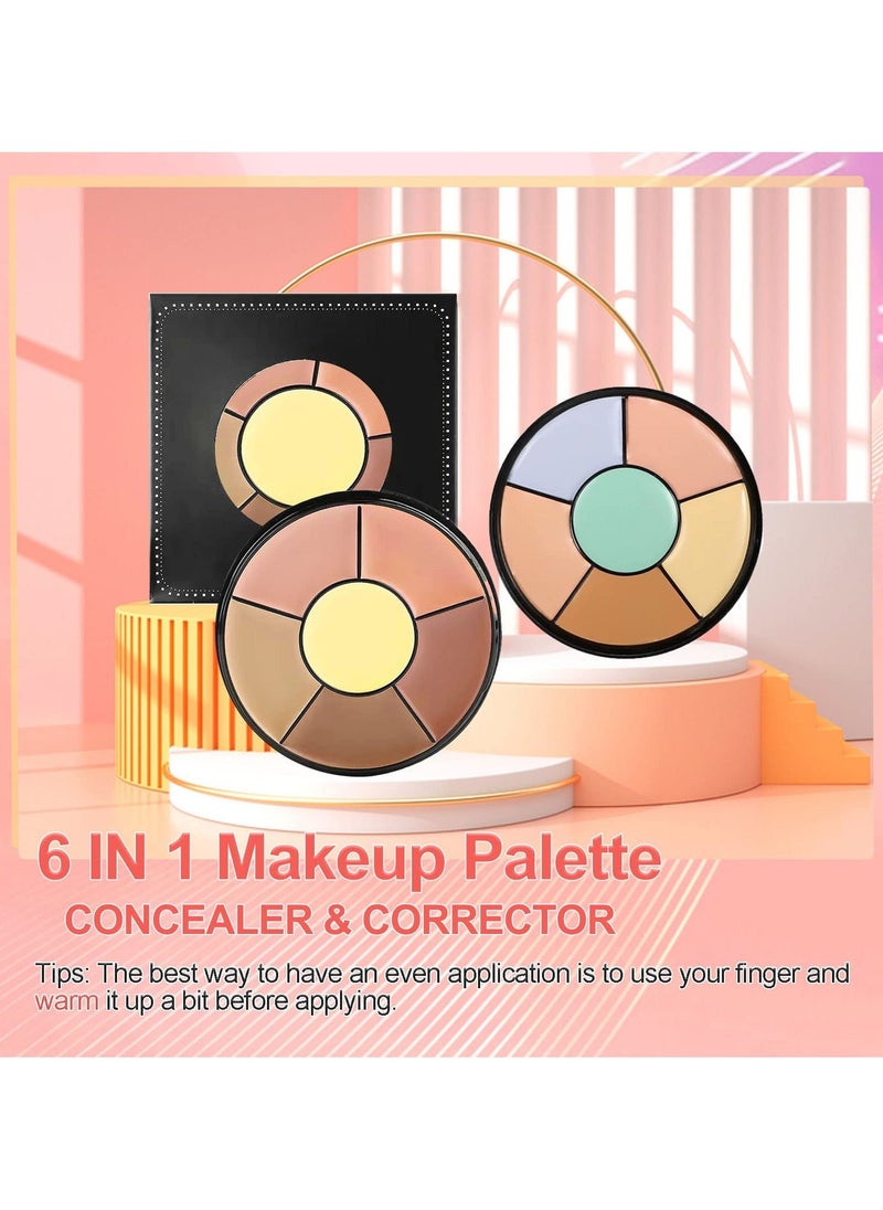 Generic - Color Corrector Palette, 6 Colors Concealer, Full Coverage Concealer, Concealer Contour Palette for Dark Circles, Redness, Long Lasting Cream Contour Palette, Brightening Cream Concealer - Image 1