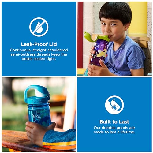 Nalgene Sustain Tritan BPAFree Kids On The Fly Water Bottle Made with Material Derived from 50 Plastic Waste Using ISCC Certified Mass Balance Leak Proof Durable BPA Free Carabiner Friendly - Image 3