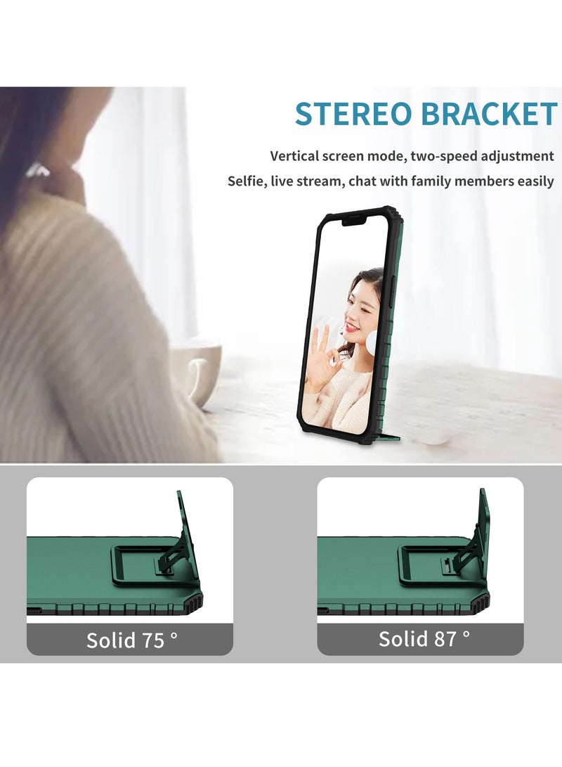 Vivo Y72 5G/ Y53S Green Mobile Phone Case Cover, Innovative Telescopic Bracket, Sliding Protection Camera Window, Bumper Shockproof Phone Back Cover  - Image 3