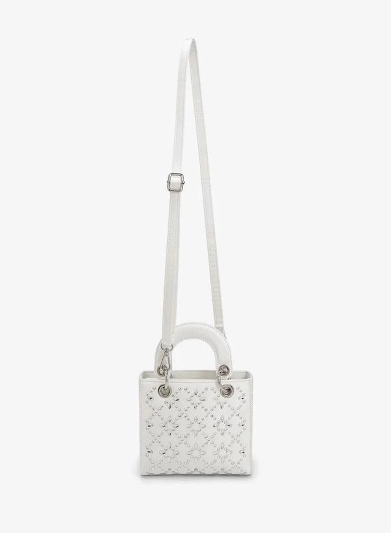 Flora Bella By Shoexpress  Floral Bella Embellished Tote Bag With Detachable Strap Ramadan Collection for Women | Best Price UAE