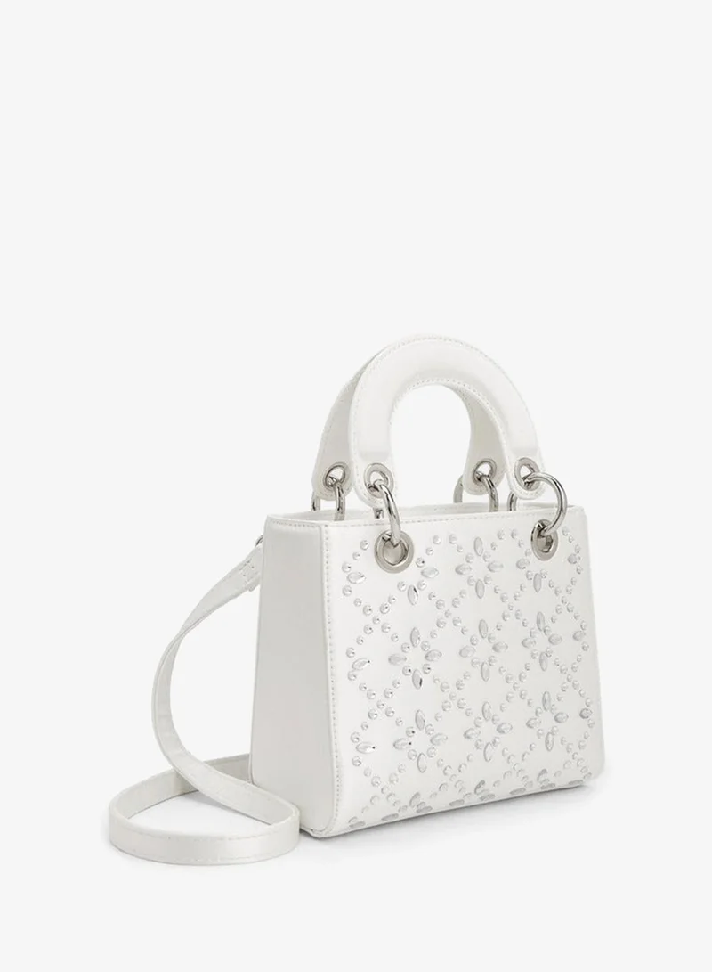 Flora Bella By Shoexpress  Floral Bella Embellished Tote Bag With Detachable Strap Ramadan Collection for Women | Best Price UAE