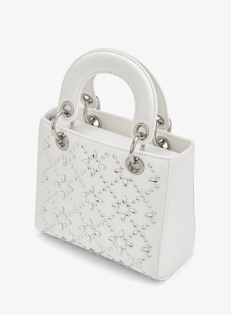 Flora Bella By Shoexpress  Floral Bella Embellished Tote Bag With Detachable Strap Ramadan Collection for Women | Best Price UAE