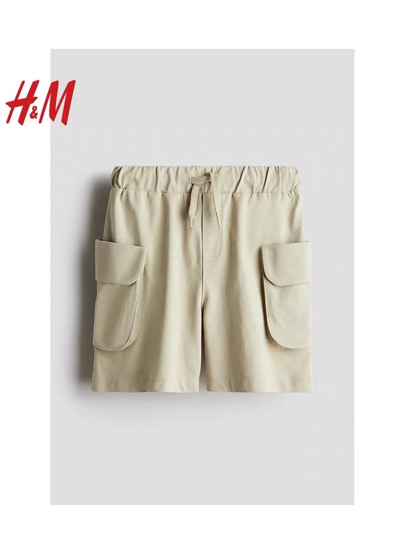 H and M - HM Children's Summer Cotton Casual Simple Elastic Waist Comfortable Casual Pants - Image 1