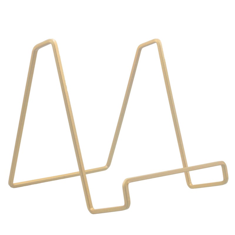 TRIPAR 6" Gold Painted Square Wire Easel Display Stand for Plates, Artwork, Picture Frame Plate Stand - Image 1