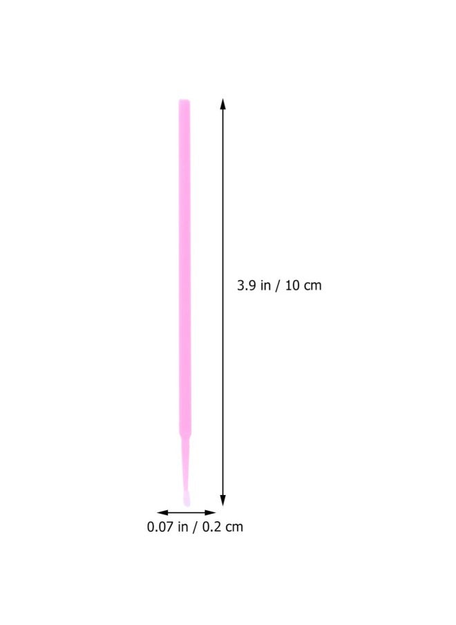 klarako - 100pcs Microblading Cotton Swab Disposable Plastic Handle Cotton Swab Eyebrow Tattoo Beauty Makeup Applicator Sticks (Pink) - Image 1