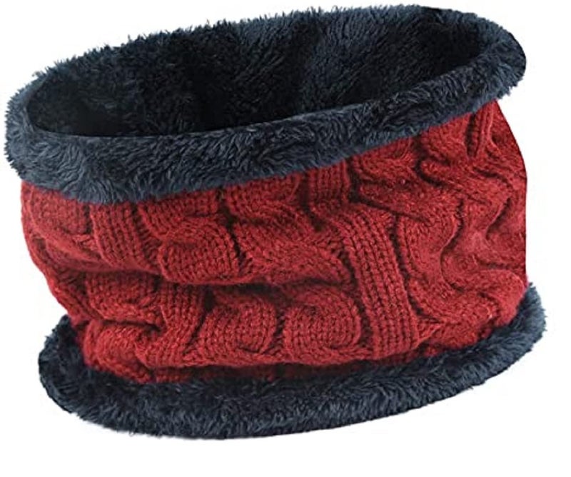 Zacharias Men's Woolen Cap with Neck Muffler/Neckwarmer Pack of 2 Red Free Size - Image 2