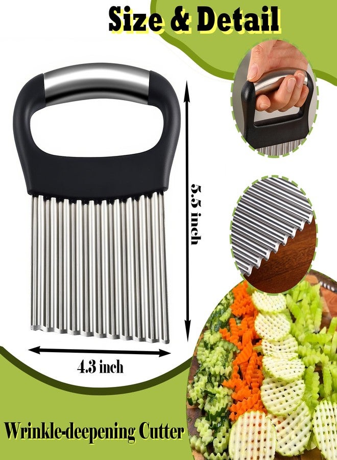 FANTEXY Large Crinkle Cutter For Veggies - Wavy Chopper, French Fry And Waffle Fry Cutter for Potatoes, Carrots, Stainless Steel Crinkle Cut Fries Tool - Image 5