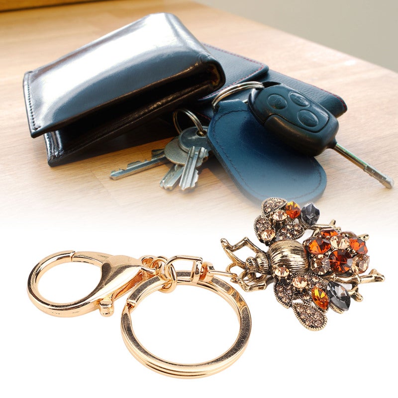 Bee Keychain: Alloy & Rhinestone Material, Compact Portable Design, Elegant Decorative Pendant - Shiny Bee Shape for Bag Wallet Phone Car Decoration, Exquisite Gifts for Girls - Image 4