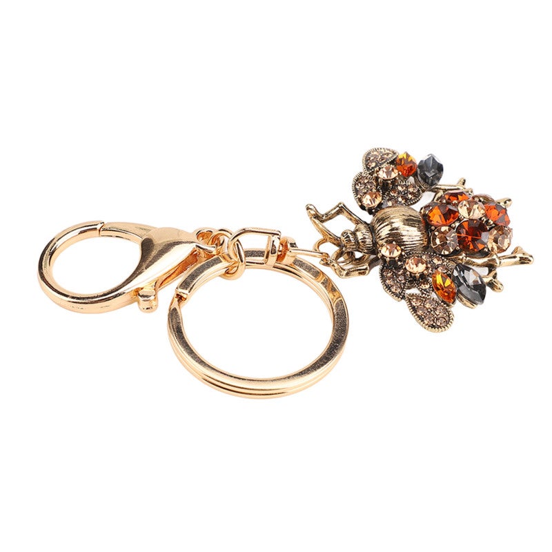 Bee Keychain: Alloy & Rhinestone Material, Compact Portable Design, Elegant Decorative Pendant - Shiny Bee Shape for Bag Wallet Phone Car Decoration, Exquisite Gifts for Girls - Image 2