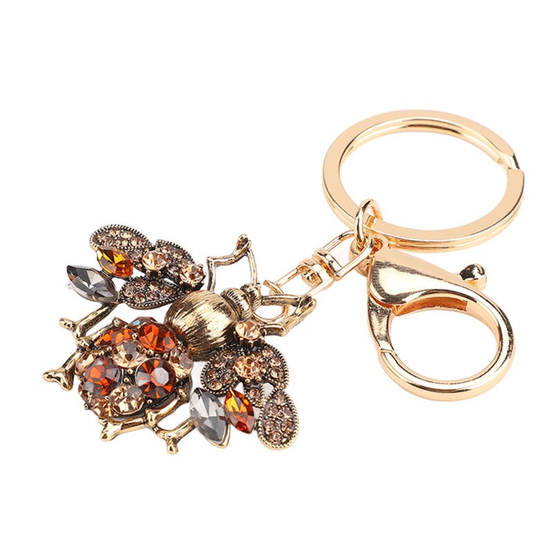 Bee Keychain: Alloy & Rhinestone Material, Compact Portable Design, Elegant Decorative Pendant - Shiny Bee Shape for Bag Wallet Phone Car Decoration, Exquisite Gifts for Girls - Image 3