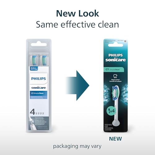 Philips Sonicare C1 SimplyClean Genuine Replacement Electric Toothbrush Heads White 4 Pack One Year Supply HX601465 - Image 3