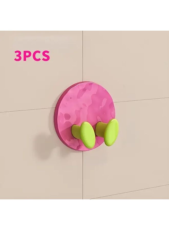3 Pack Pink Adhesive Plug Hooks No Tool Wire Organizer For Home Office - Image 1