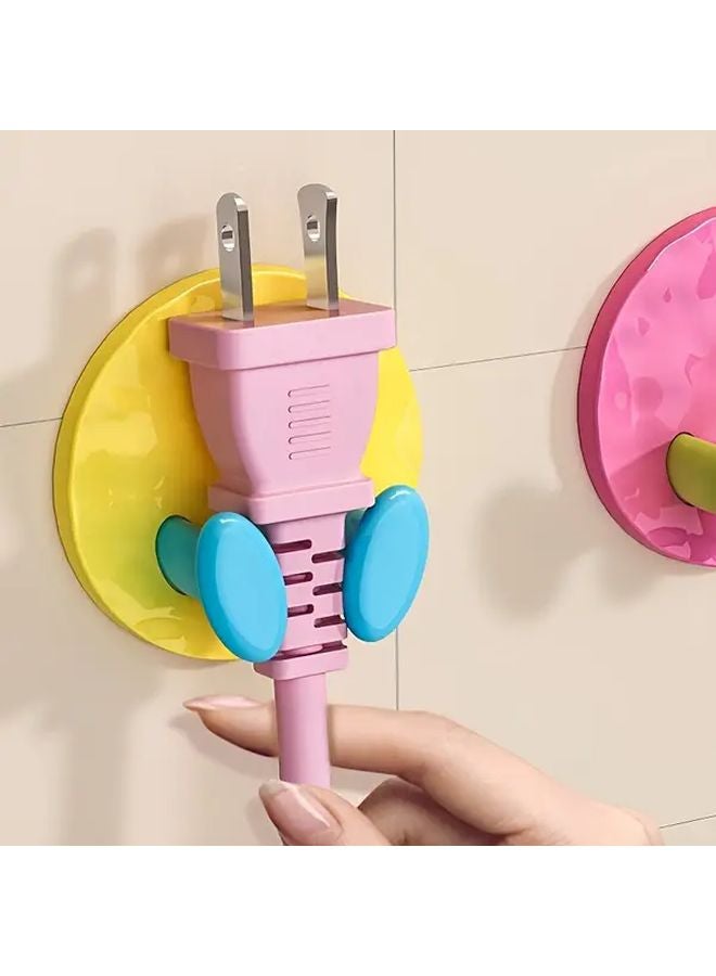 3 Pack Pink Adhesive Plug Hooks No Tool Wire Organizer For Home Office - Image 3