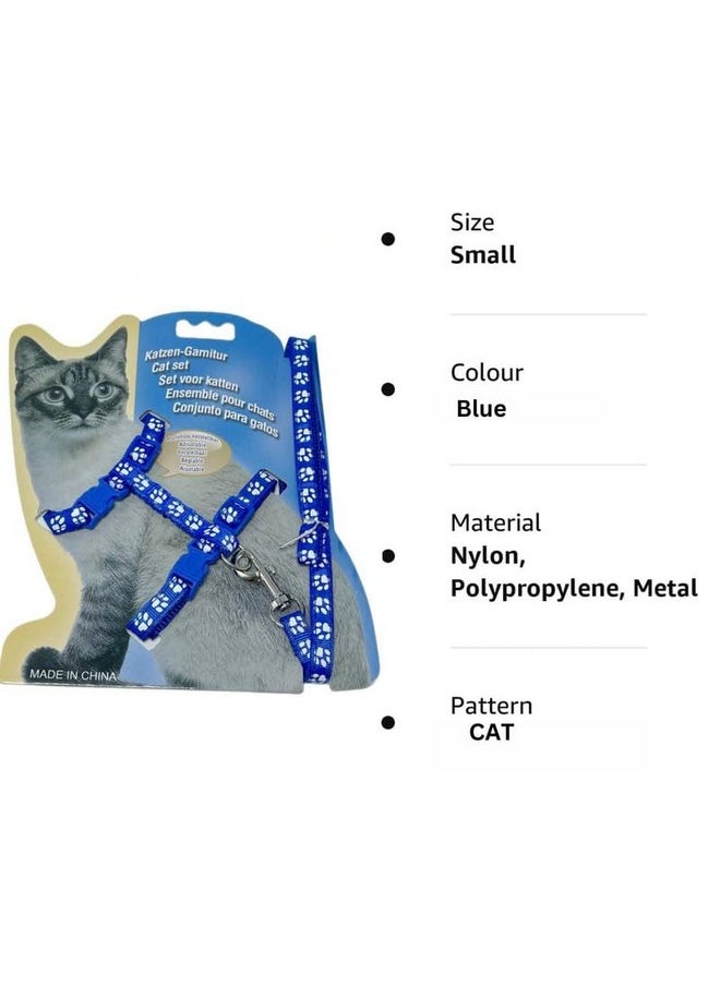 PET Nylon Pet Collars Leashes Harnesses Pet Cat Dog Leash Harness Pow Print Pattern Durable Adjustable Cat Leash Collar And Harness Set Leash Set  - Image 4