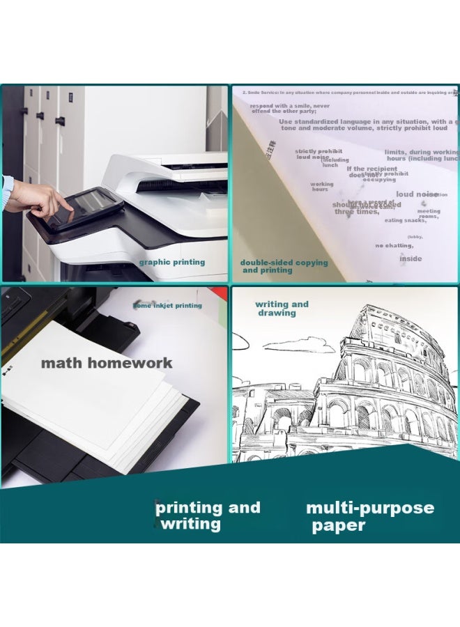 Deli Coral Sea A4 Printing Paper 80g 500 Sheets Single Pack Copy Paper Double-sided Thick Draft Paper Printing Writing Drawing 7377 - Image 2