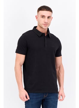 CROSSHATCH Men Regular Fit Embroidered Logo Short Sleeves Polo, Black  - Image 1