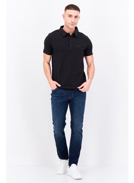 CROSSHATCH Men Regular Fit Embroidered Logo Short Sleeves Polo, Black  - Image 4