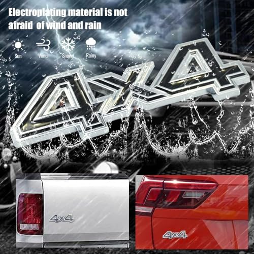 AutoBizarre 3D Raised 4x4 Metal Monogram Emblem Badge Sticker for All Cars & Bikes (Black Silver) - Image 5
