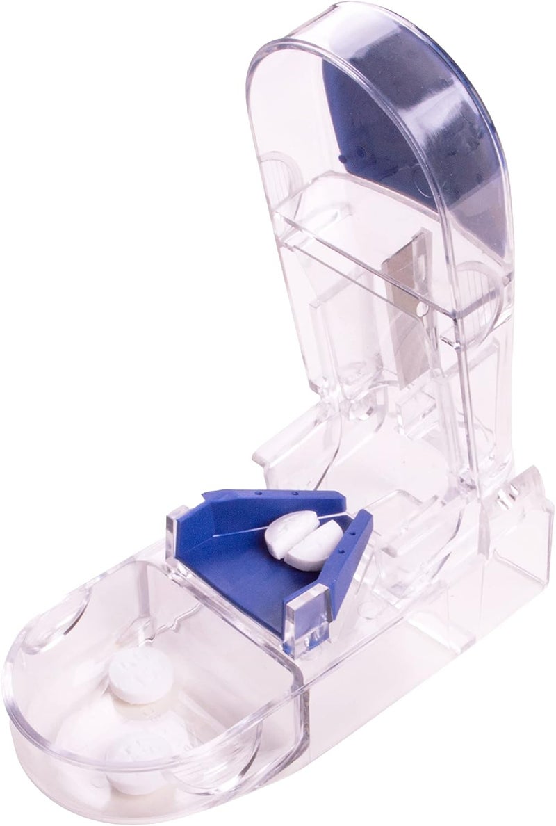 Apex Pill Cutter for Adults, Blue and Clear
