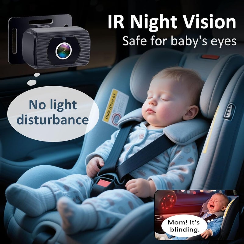 Yakry 2Kids Baby Car Camera for Seat 69 Inch Ultrawide Display with Two Cameras Rear Facing  USB Powered Backseat Camera HD 1080P Easy to Install - Image 5