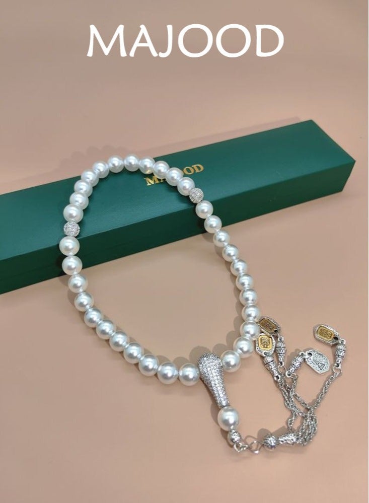 موجود التصميم الأصلي/33 خرزة صلاة من اللؤلؤ الكريستالي/تسبيح/10 ملم - Image 2