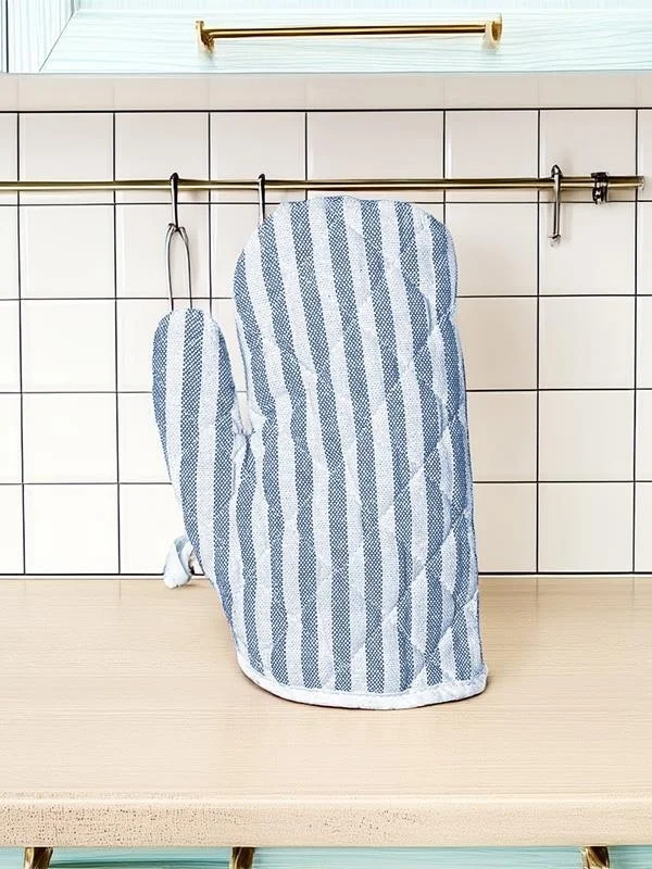 Magic Lady Blue White Striped Pocket Sea Themed Kitchen Apron